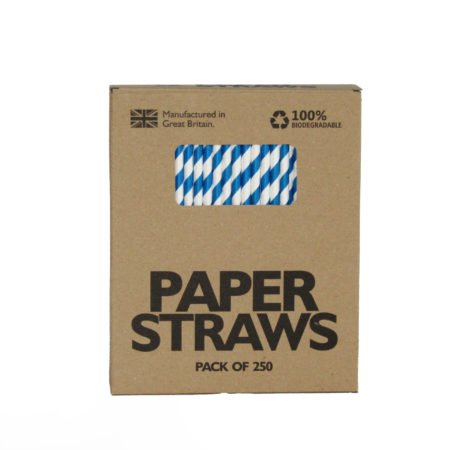 blue paper straw front box