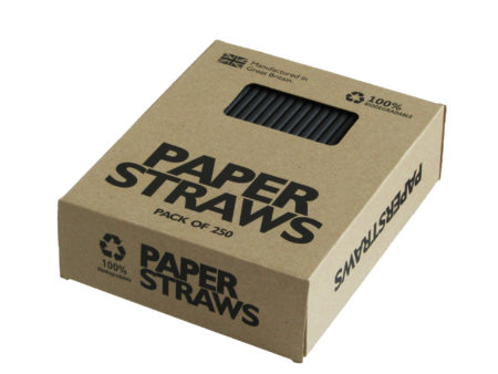 black paper straw box front wide angle