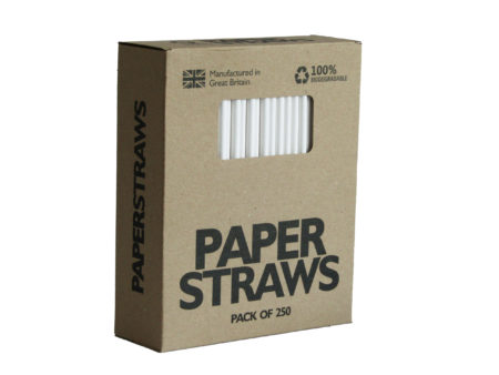 white paper straw box front angle