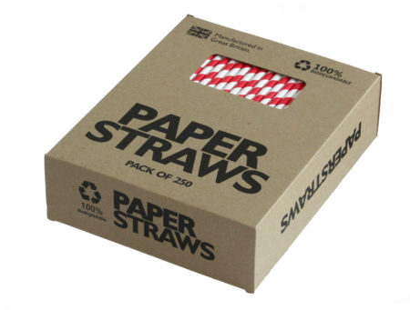red paper straw box front wide angle