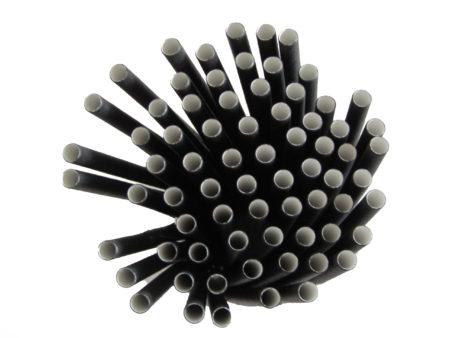 black paper straws bundle