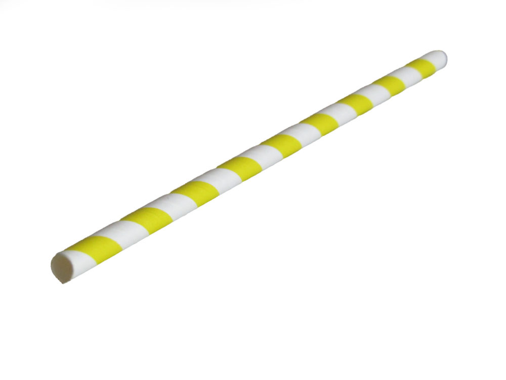 Yellow Paper Straws » Pack of 250 Biodegradable SingleUse Straws