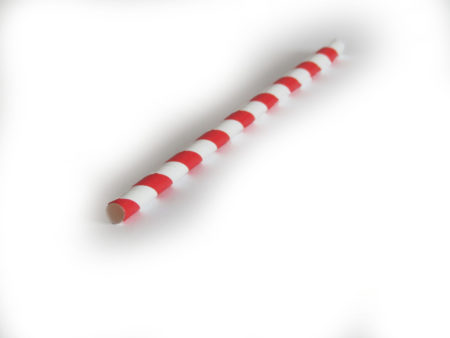single red paper straw